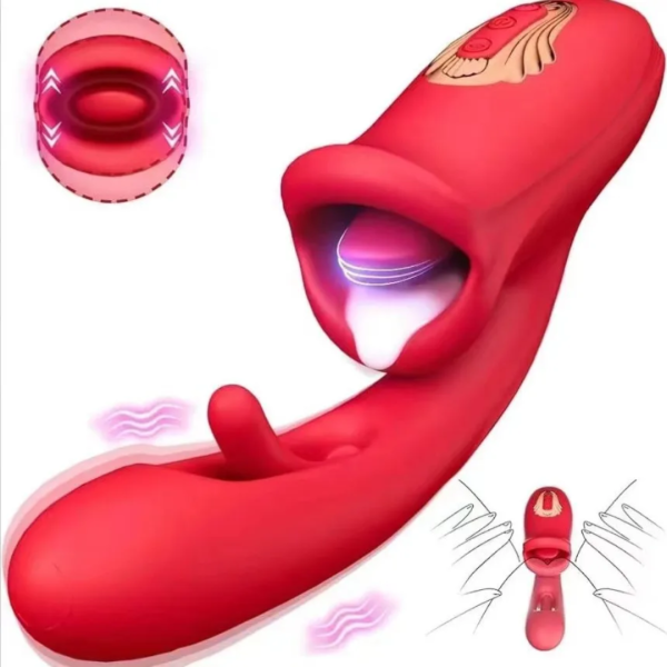 Vibromasseur Rose 3 en 1 Flapping Queen