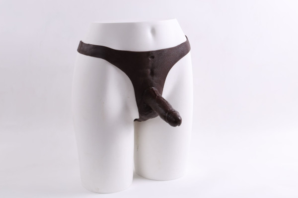 Gode ceinture seconde peau Deep Penetrator Brun