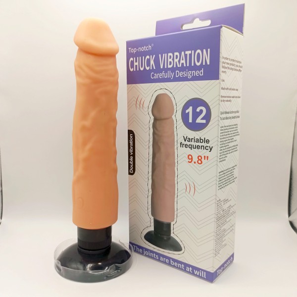 Pénis vibrant réaliste ventouse Chuck Vibration 25 cm