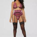Ensemble 3 Pièces Rosy Lace (avec bas)