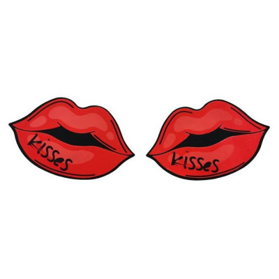 Cache-Tétons Adhésifs Lèvres Rouges "Kisses"