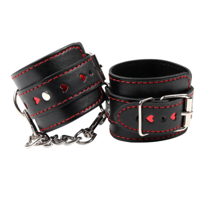 Menottes BDSM Dark Desire avec Motifs Cœurs